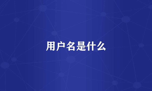 用户名是什么