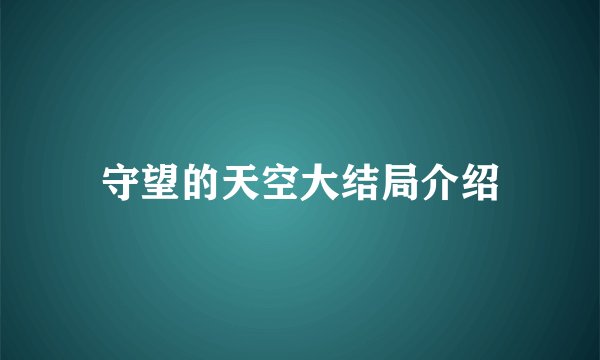 守望的天空大结局介绍