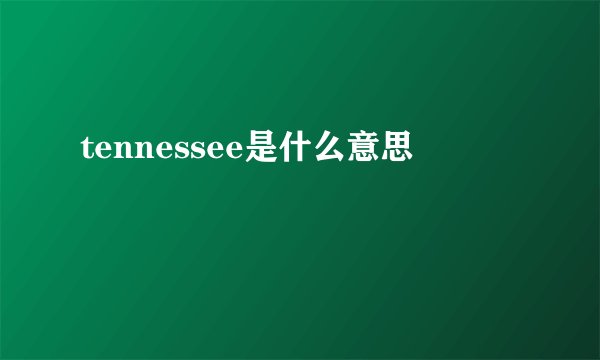 tennessee是什么意思
