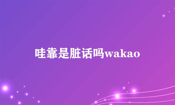 哇靠是脏话吗wakao