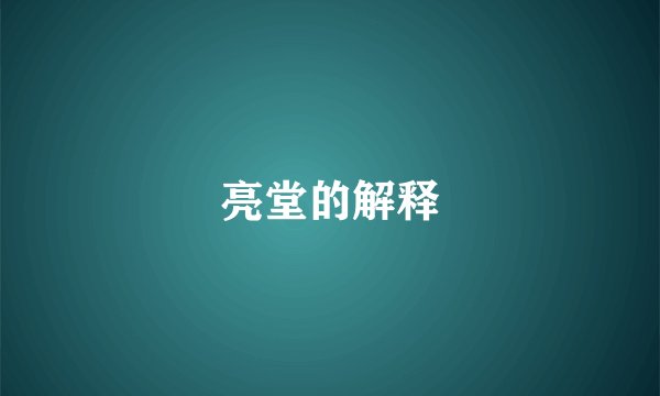 亮堂的解释