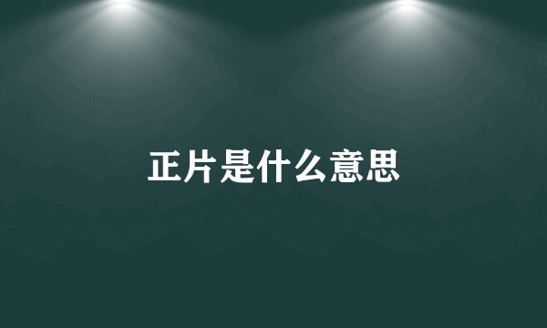 正片是什么意思