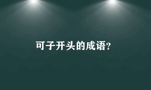 可子开头的成语？