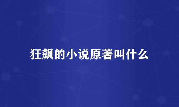 狂飙的小说原著叫什么