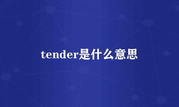 tender是什么意思