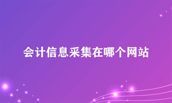 会计信息采集在哪个网站
