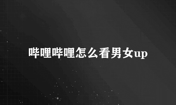 哔哩哔哩怎么看男女up