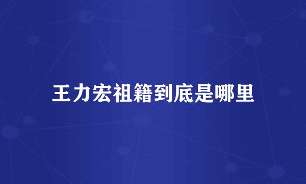 王力宏祖籍到底是哪里