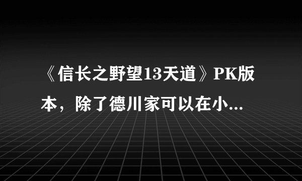 《信长之野望13天道》PK版本，除了德川家可以在小田原城筑巨城，请问其他势力也可以的吗？
