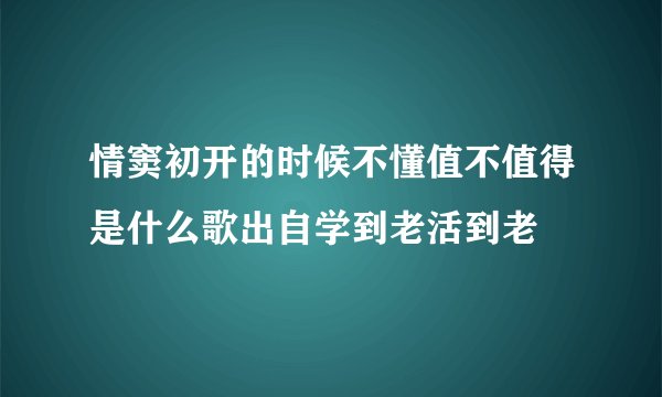 情窦初开的时候不懂值不值得是什么歌出自学到老活到老