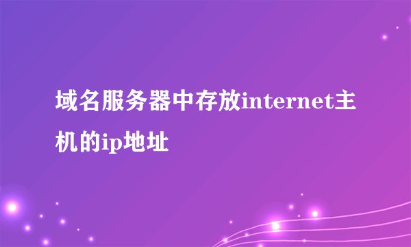 域名服务器中存放internet主机的ip地址