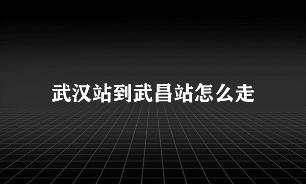 武汉站到武昌站怎么走