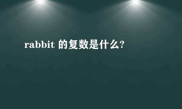 rabbit 的复数是什么?