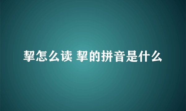 挈怎么读 挈的拼音是什么