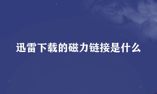迅雷下载的磁力链接是什么