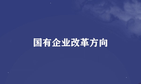 国有企业改革方向