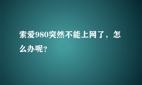 索爱980突然不能上网了，怎么办呢？