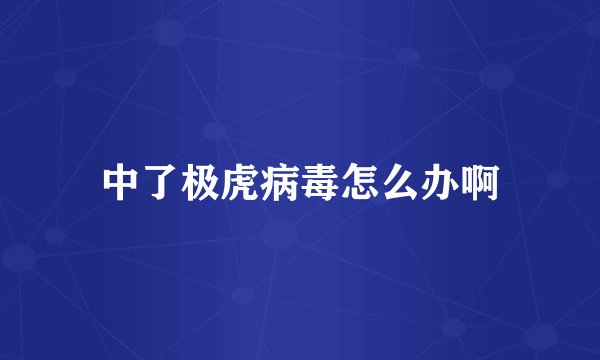 中了极虎病毒怎么办啊