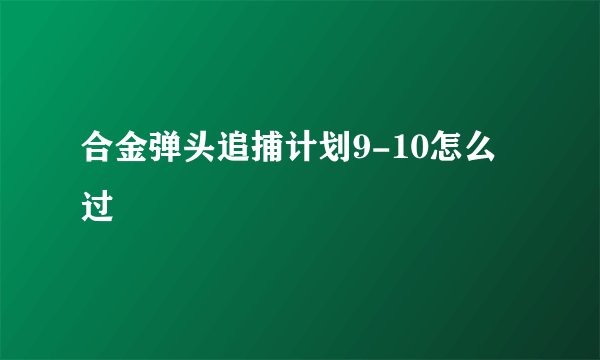合金弹头追捕计划9-10怎么过