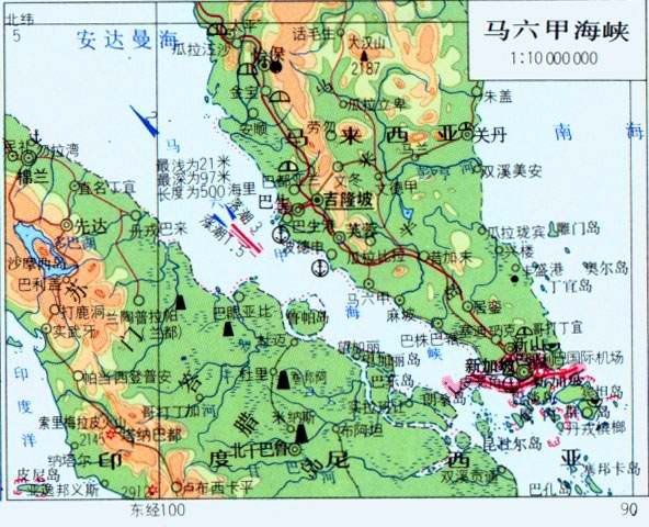 马六甲海峡地图