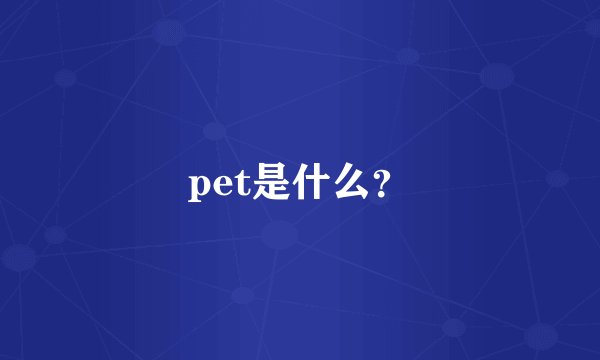 pet是什么？