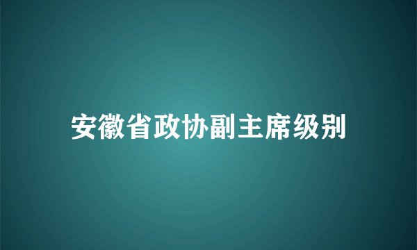 安徽省政协副主席级别