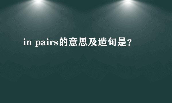 in pairs的意思及造句是？