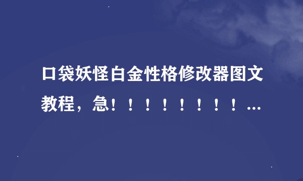 口袋妖怪白金性格修改器图文教程，急！！！！！！！！！！！！！