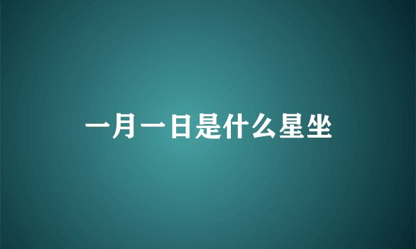 一月一日是什么星坐