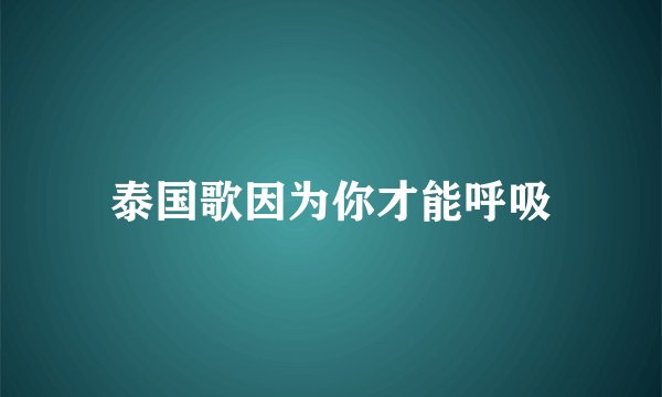 泰国歌因为你才能呼吸