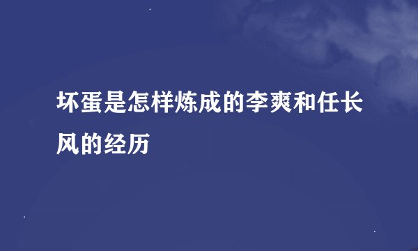 坏蛋是怎样炼成的李爽和任长风的经历