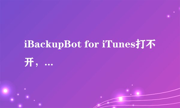 iBackupBot for iTunes打不开，总是出现下图所示。itunes什么没有任何问题，ipad2是4.3.5的，怎么办？