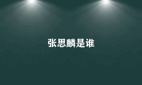 张思麟是谁