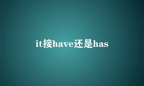 it接have还是has