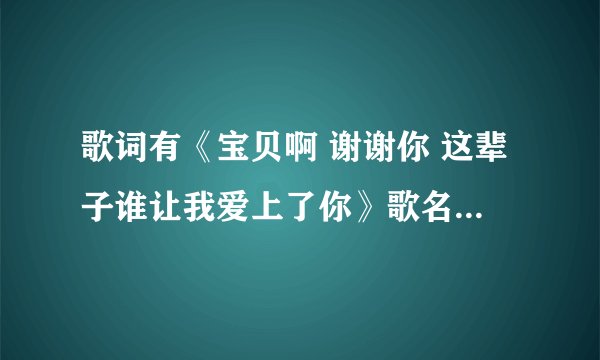 歌词有《宝贝啊 谢谢你 这辈子谁让我爱上了你》歌名是什么？