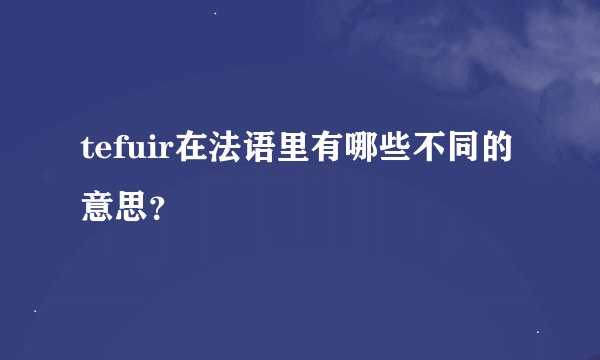 tefuir在法语里有哪些不同的意思？