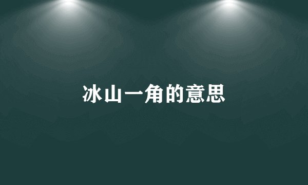 冰山一角的意思
