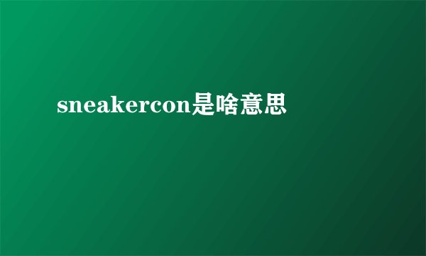 sneakercon是啥意思