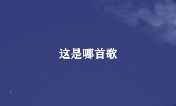 这是哪首歌