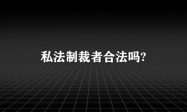 私法制裁者合法吗?