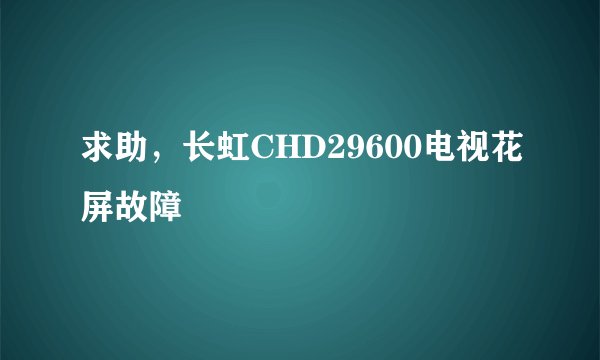 求助，长虹CHD29600电视花屏故障