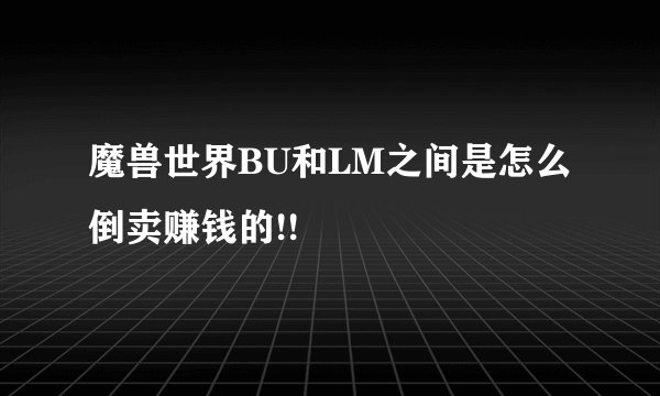 魔兽世界BU和LM之间是怎么倒卖赚钱的!!