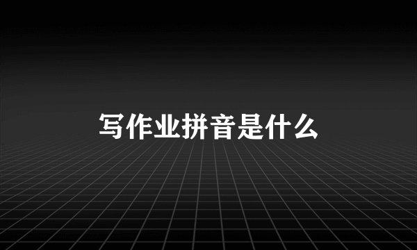 写作业拼音是什么
