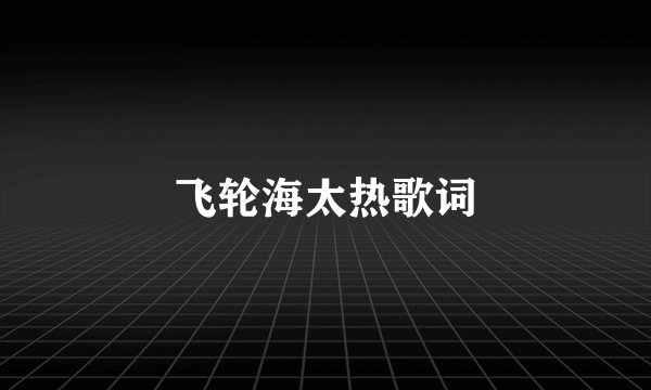 飞轮海太热歌词