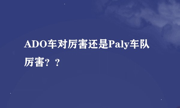 ADO车对厉害还是Paly车队厉害？？