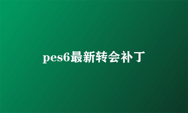 pes6最新转会补丁