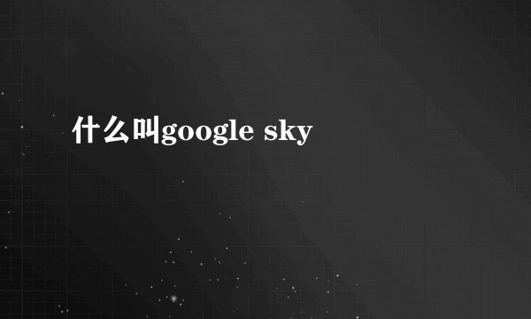 什么叫google sky