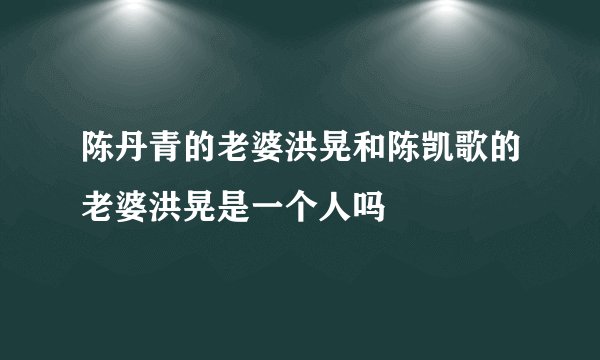 陈丹青的老婆洪晃和陈凯歌的老婆洪晃是一个人吗