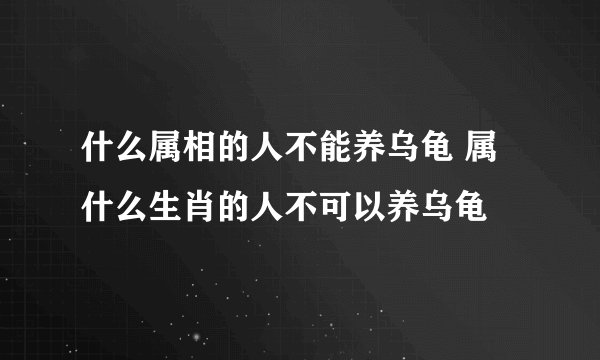 什么属相的人不能养乌龟 属什么生肖的人不可以养乌龟