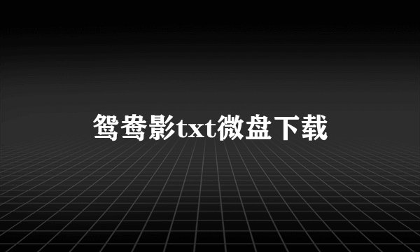 鸳鸯影txt微盘下载